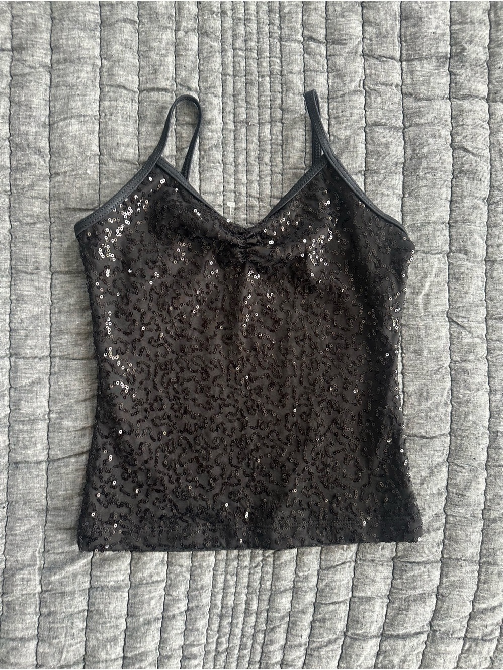 Girls MC Black Sequin dance costume Cami Tank Top
